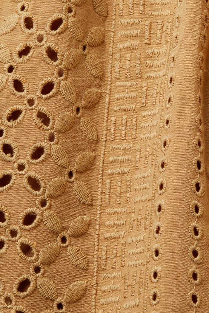 Embroidered shorts, LENZING™ ECOVERO™, KHAKI BEIGE, detail image number 6