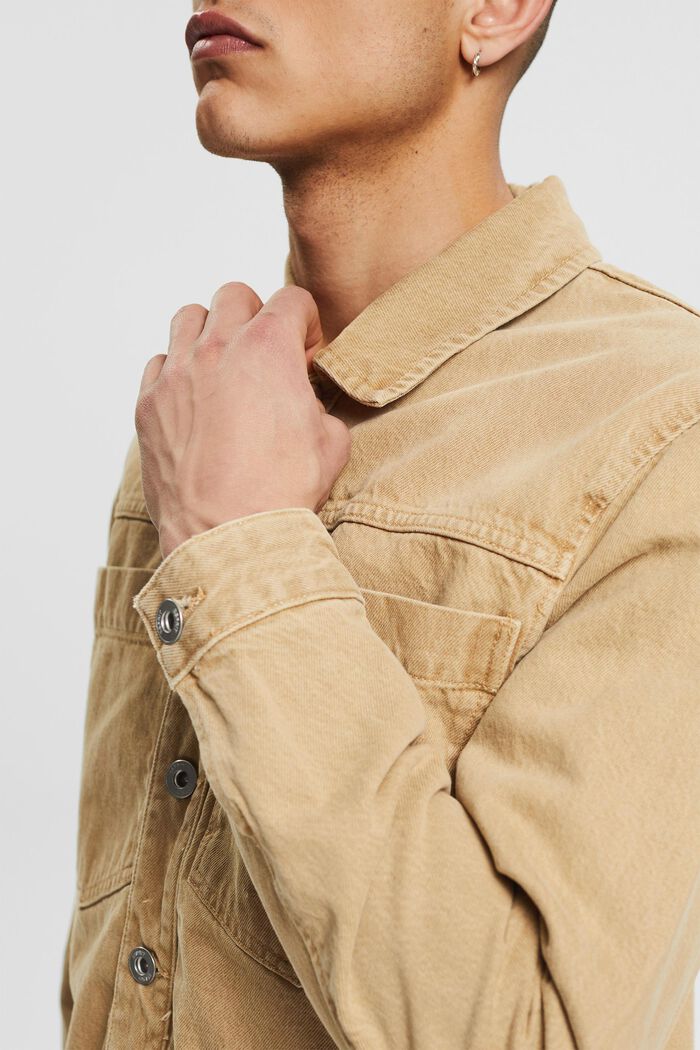 Pure cotton denim jacket, SAND, detail image number 2