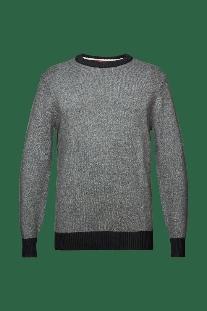 Wool Blend Crewneck Sweater, MEDIUM GREY, detail image number 6