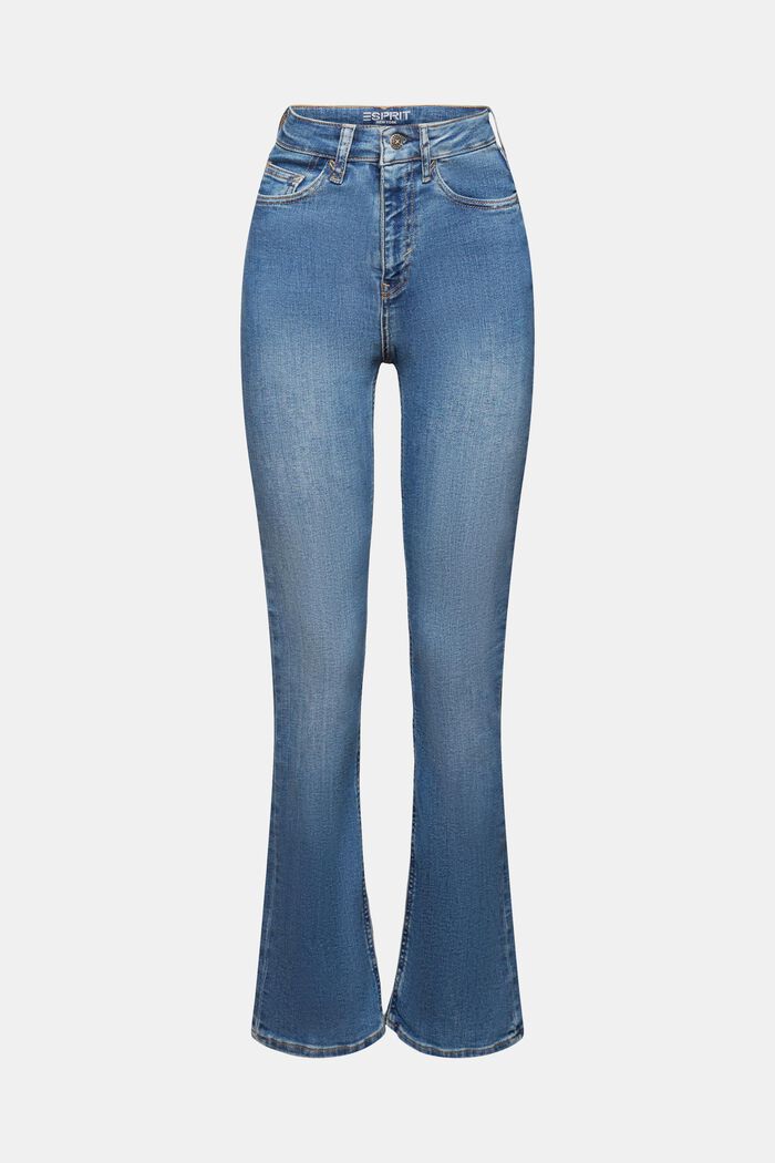 High-rise bootcut stretch jeans, BLUE MEDIUM WASHED, detail image number 7