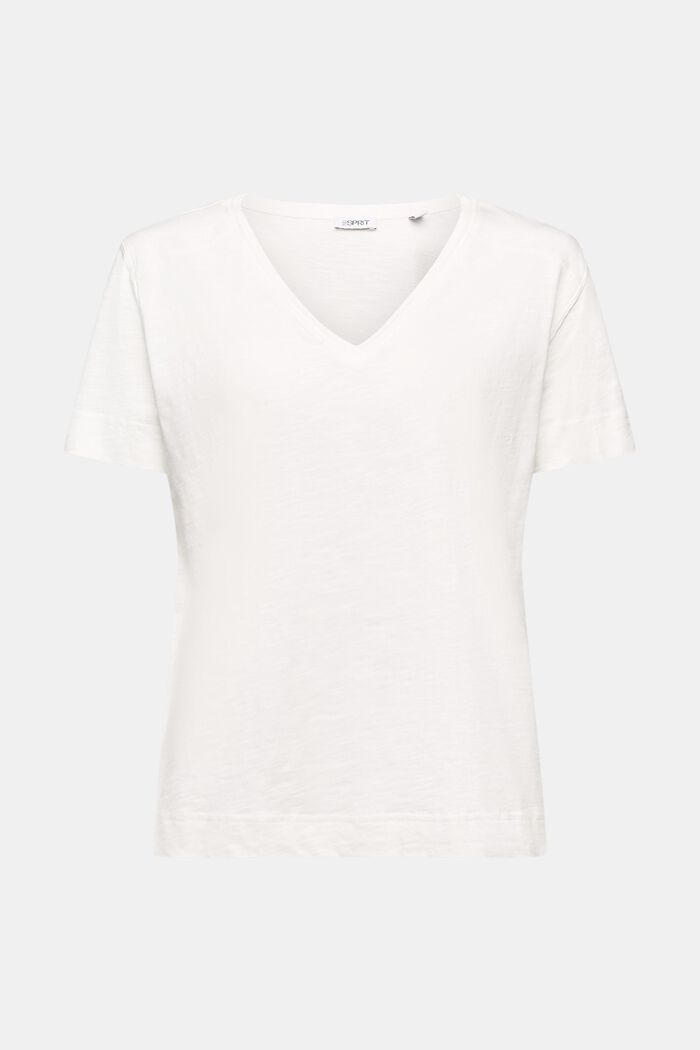V-Neck Jersey T-Shirt, OFF WHITE, detail image number 6