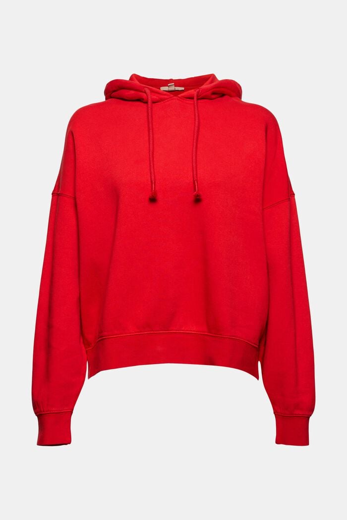 Relaxed hoodie with logo, 100% organic cotton, RED, detail image number 9