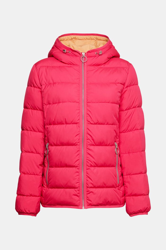 Quilted jacket with contrast lining, PINK FUCHSIA, detail image number 2