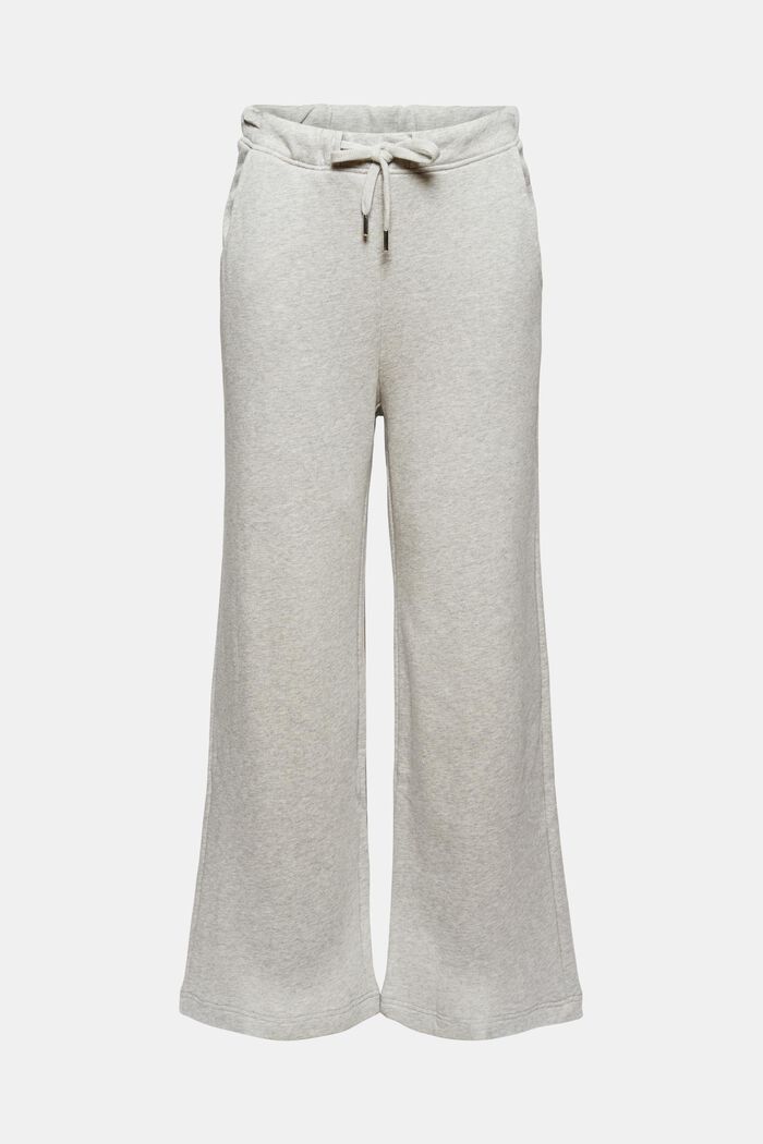 Tracksuit bottoms with a wide leg, 100% cotton, LIGHT GREY, overview