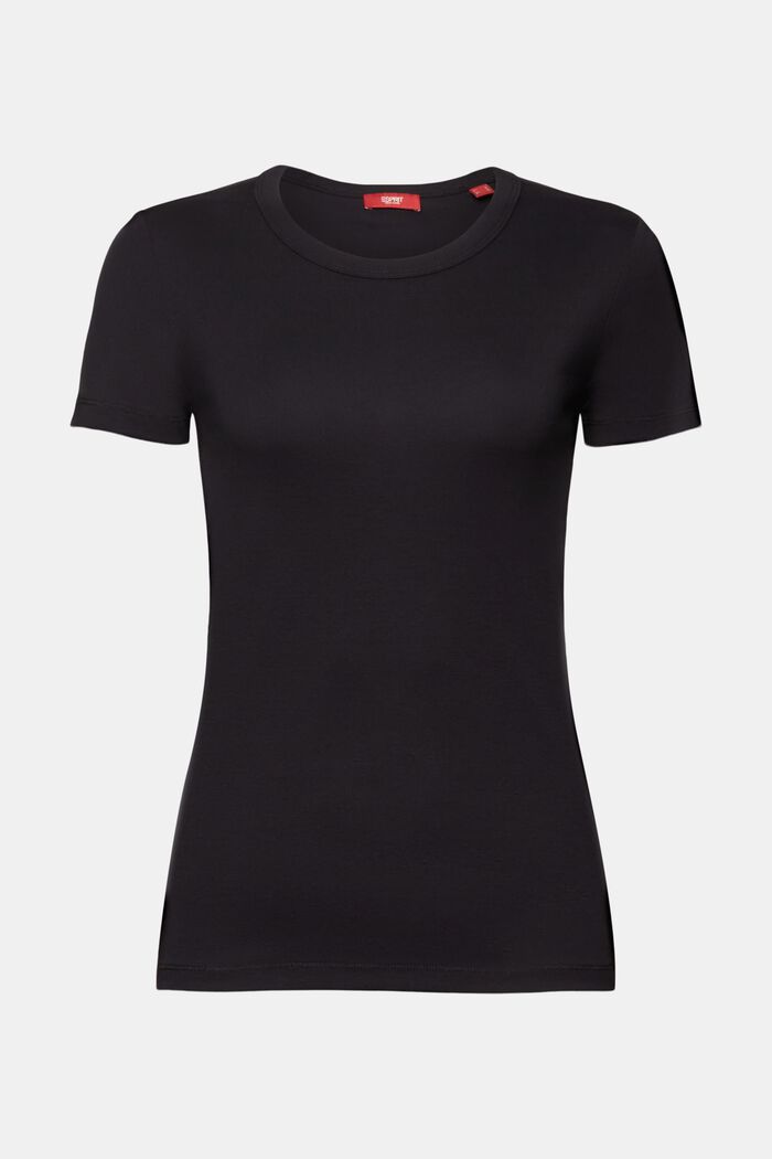 Crewneck t-shirt, 100% cotton, BLACK, detail image number 6