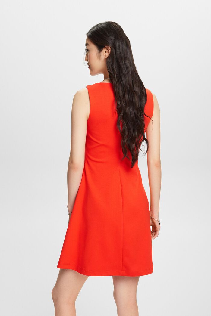 Sleeveless Punto Mini Dress, RED, detail image number 3