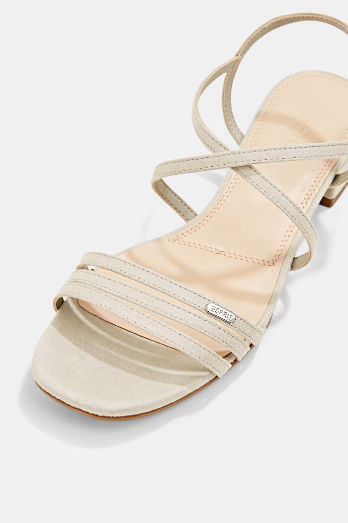 Strappy sandals in faux suede, LIGHT GREY, detail image number 4