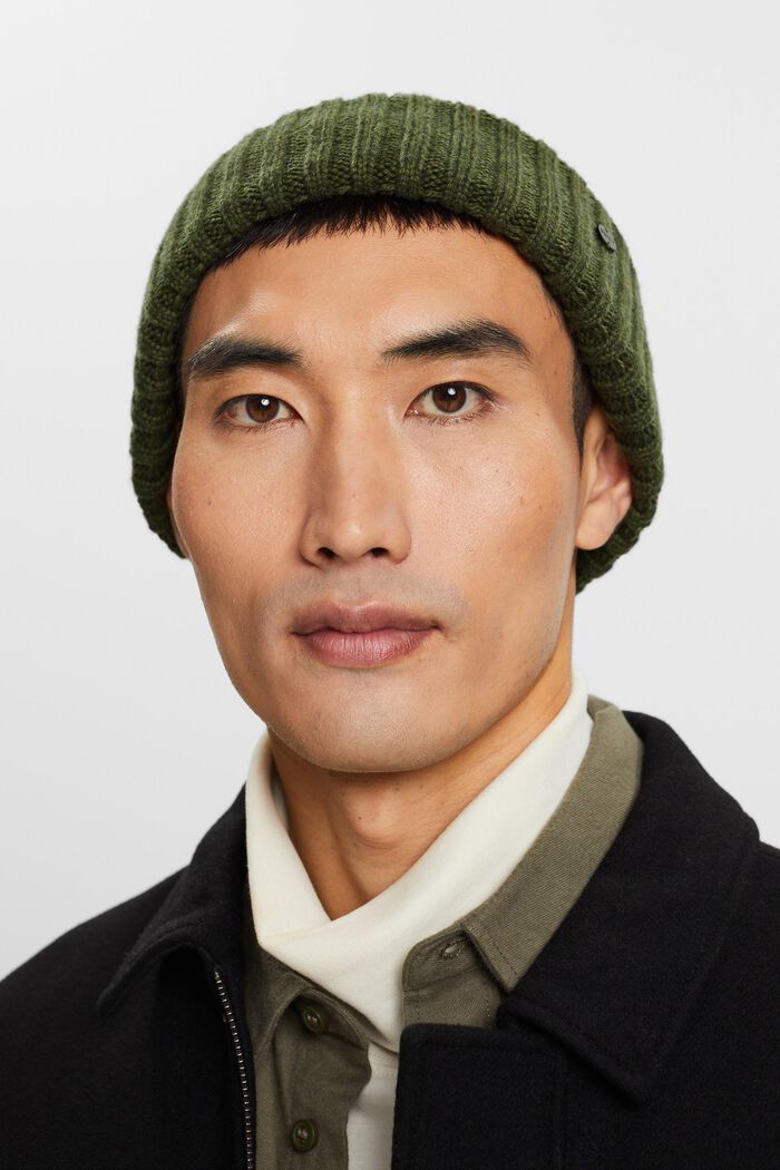 Ribbed beanie, EMERALD GREEN, detail image number 2