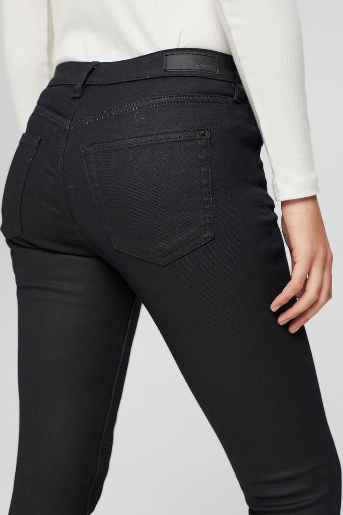 Jeans with zip details, organic cotton blend, BLUE BLACK, detail image number 5