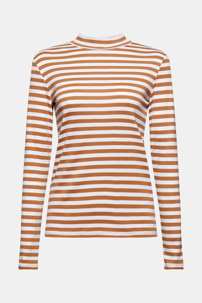 Striped long sleeve top made of 100% organic cotton, BARK, detail image number 0