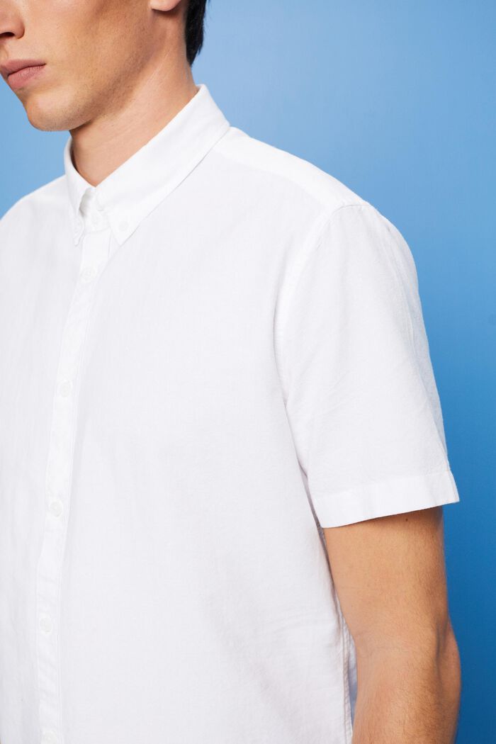 Cotton Button Down Shirt, WHITE, detail image number 2