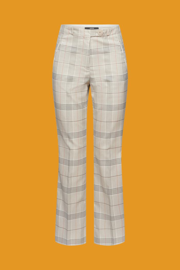 Chequered trousers with kick flare, LIGHT TAUPE, detail image number 7