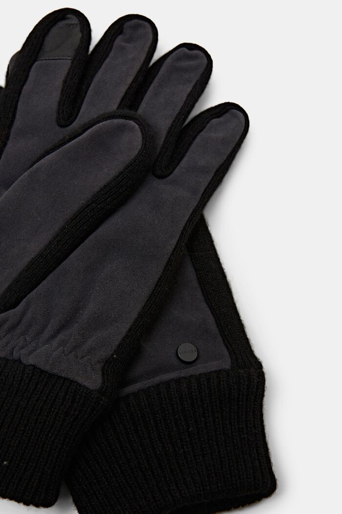 Wool Suede Gloves, ANTHRACITE, detail image number 1