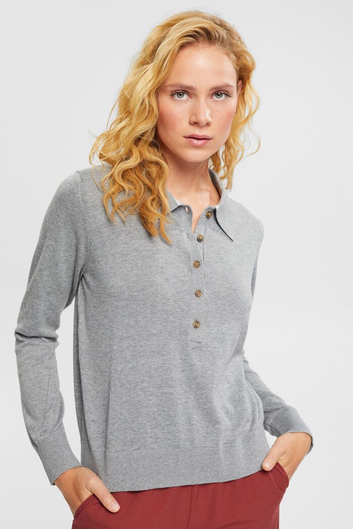 Jumper with a polo shirt collar