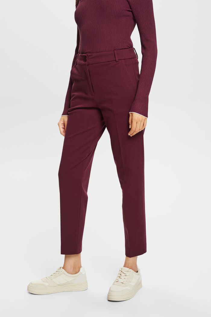 SPORTY PUNTO mix & match tapered trousers, AUBERGINE, detail image number 0