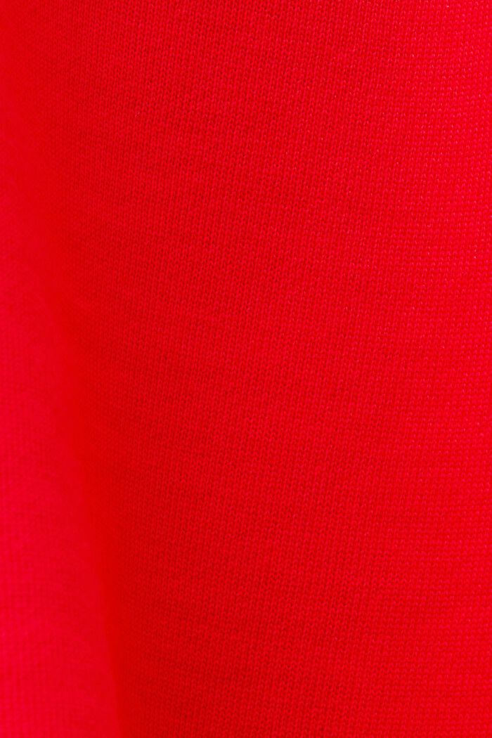 Cropped hoodie, 100% cotton, RED, detail image number 4