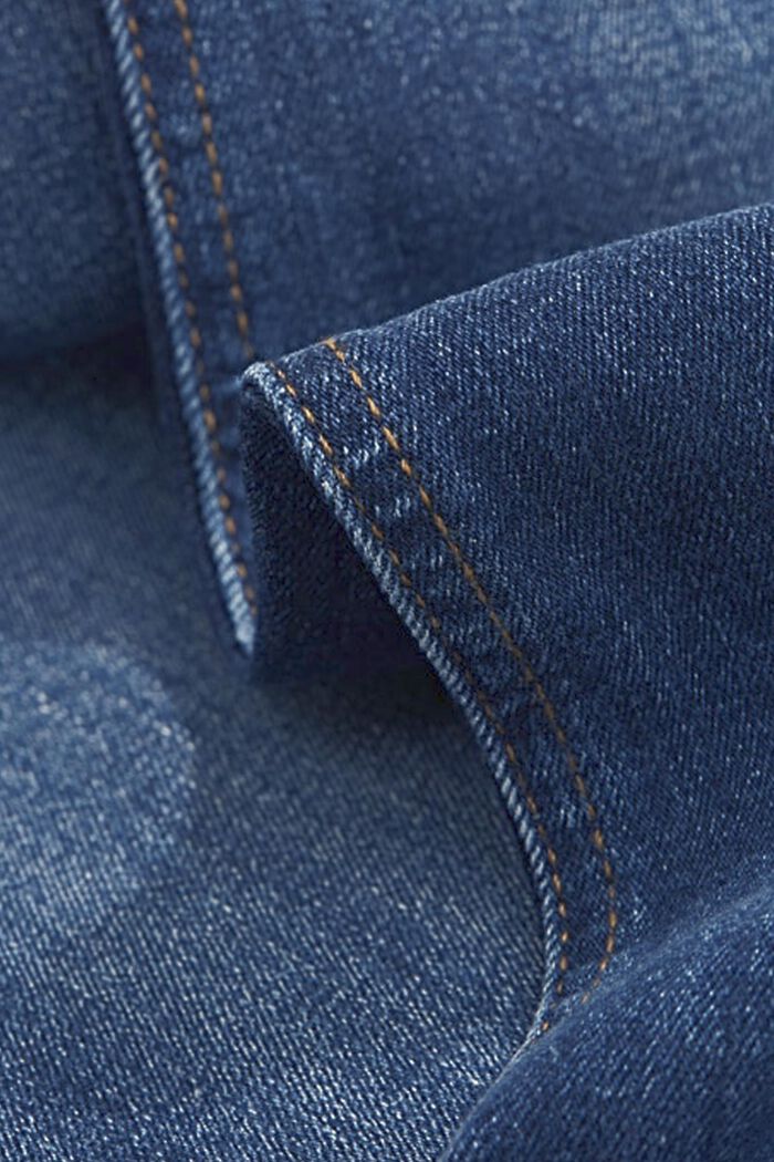 Super stretch jeans with organic cotton, BLUE DARK WASHED, detail image number 7