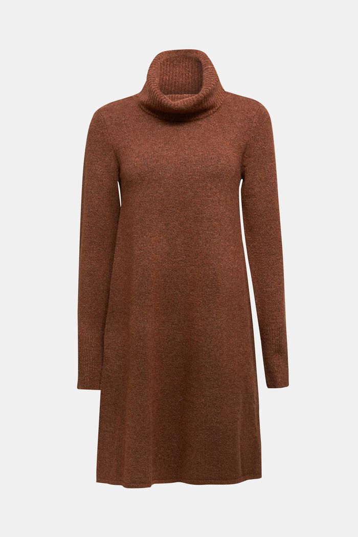 Knit dress containing alpaca, BROWN, detail image number 0