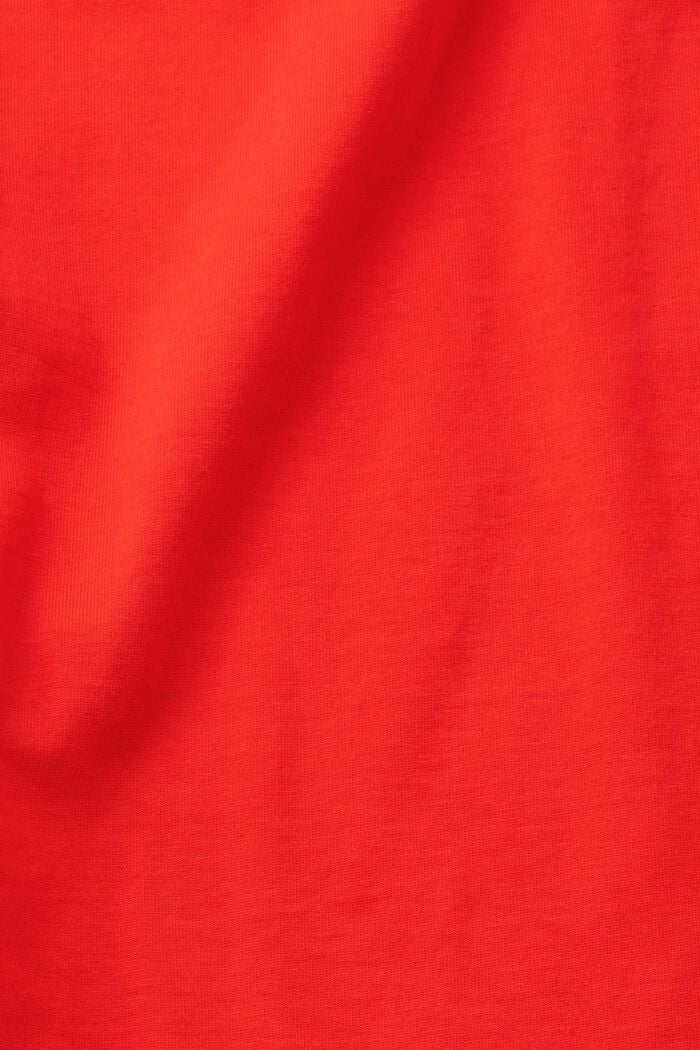 Cotton t-shirt with heart-shaped logo, RED, detail image number 5