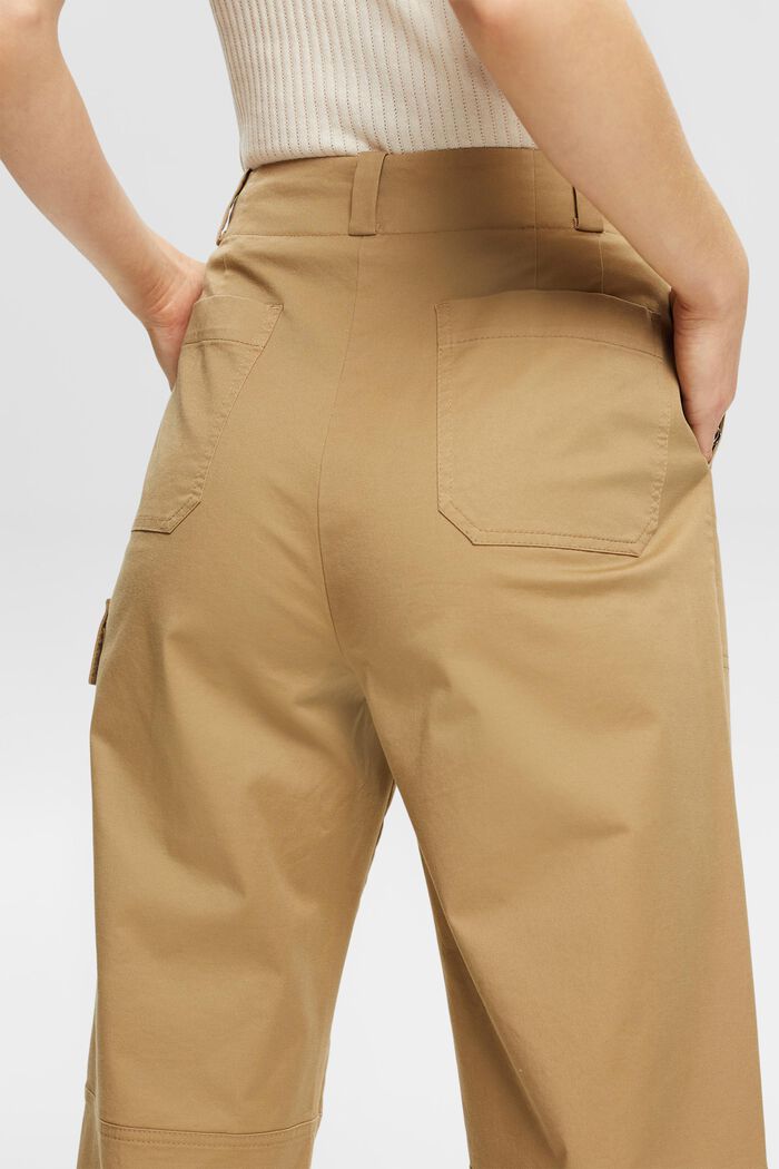 Cargo-style cropped trousers, KHAKI BEIGE, detail image number 4