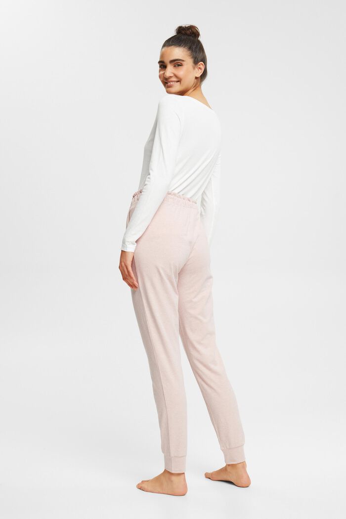 Jersey trousers with elasticated waistband, OLD PINK, detail image number 3