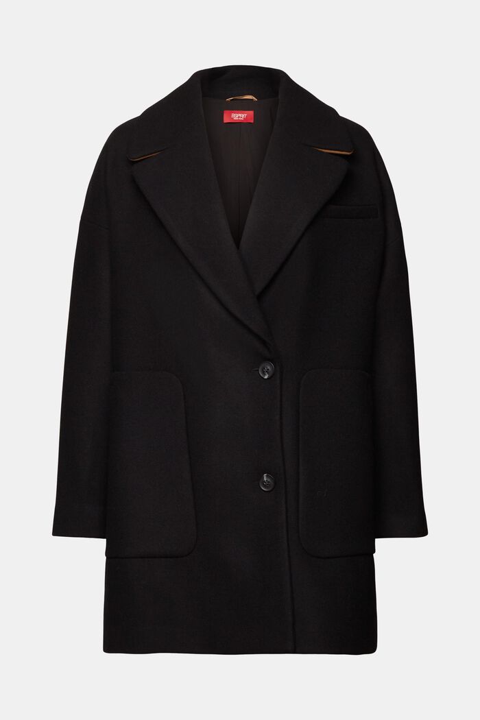 Recycelt: blended wool coat, BLACK, detail image number 6