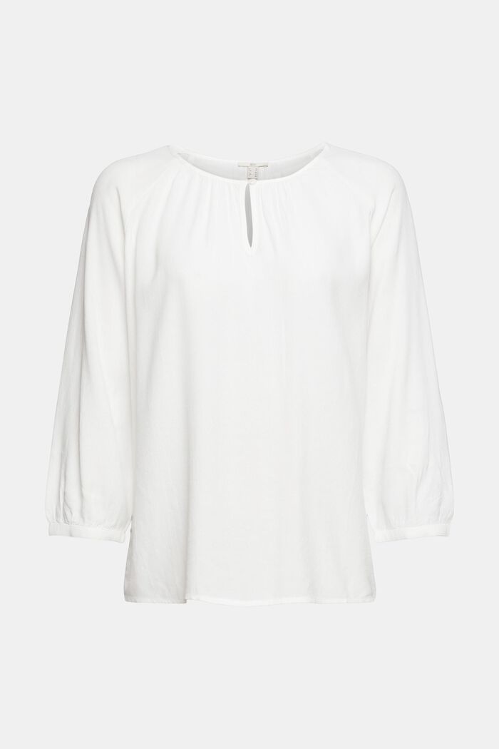 Flowy blouse with 3/4 sleeves, OFF WHITE, detail image number 7
