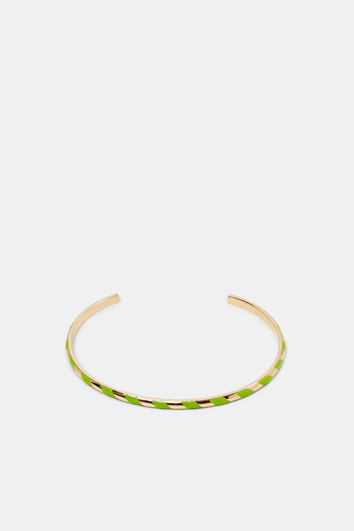 Two-Tone Stainless Steel Bangle, LIGHT GREEN, detail image number 0