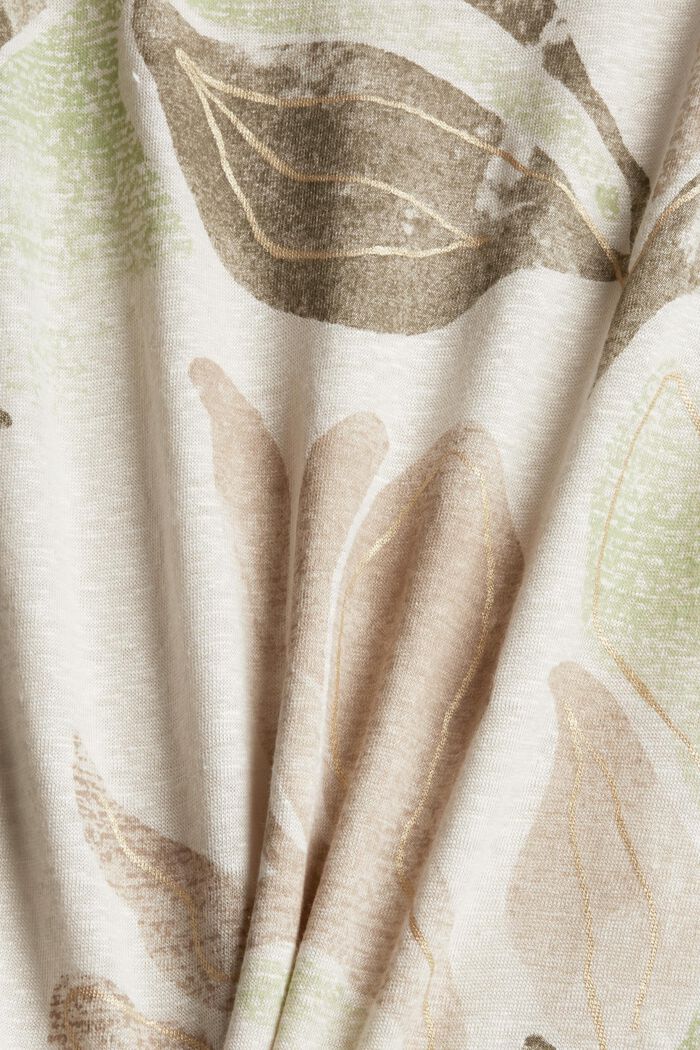 100% linen T-shirt with a print, LIGHT BEIGE, detail image number 4