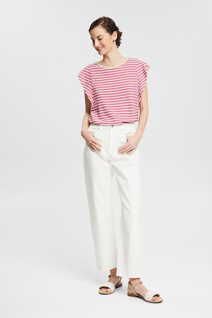 With linen: striped T-shirt , NUDE, detail image number 6
