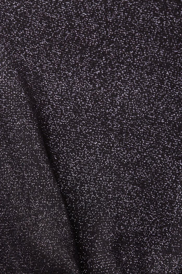 Short V-neck cardigan with glitter effect, BLACK, detail image number 5