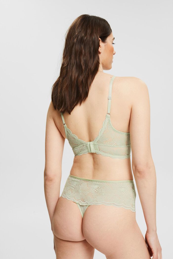 Padded bra with patterned lace, LIGHT GREEN, detail image number 1