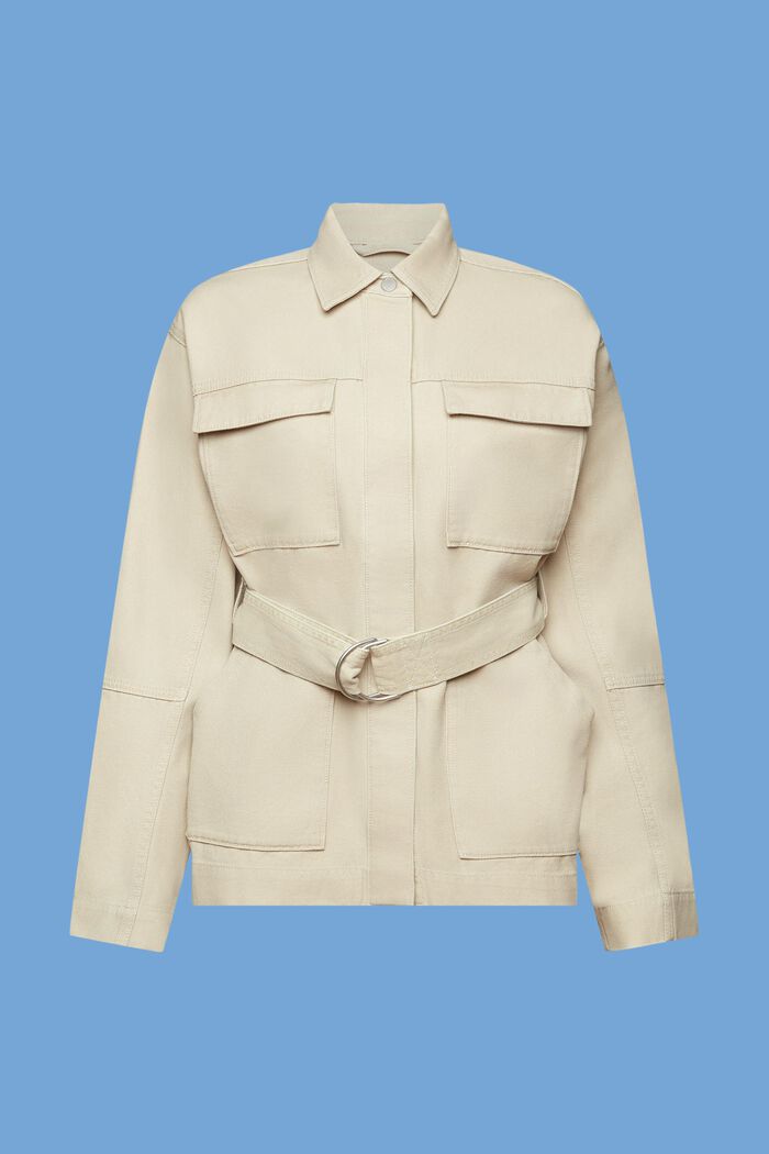 Belted twill jacket, SAND, detail image number 5