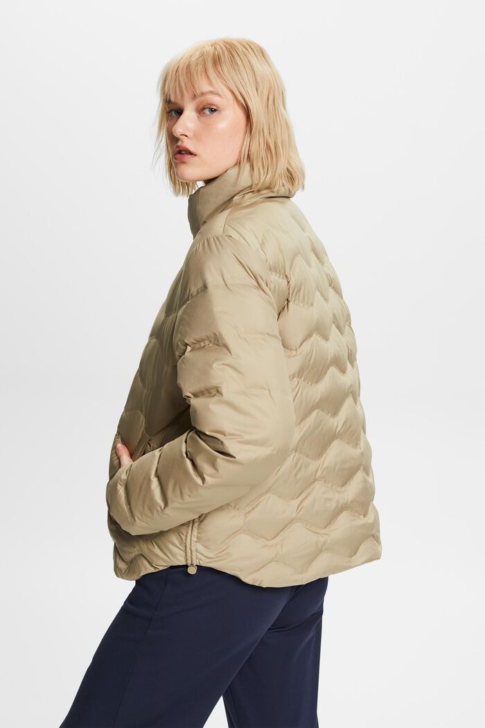 Recycled: quilted puffer jacket, KHAKI BEIGE, detail image number 3
