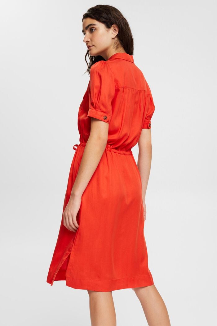 Drawstring dress, TENCEL™, ORANGE RED, detail image number 4