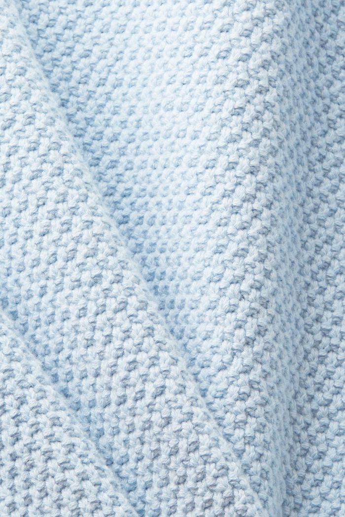 Cotton V-Neck Sweater, LIGHT BLUE, detail image number 4