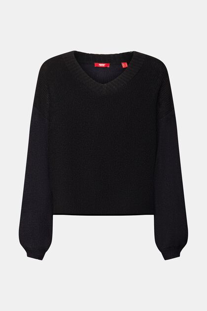 V-neck jumper, wool blend
