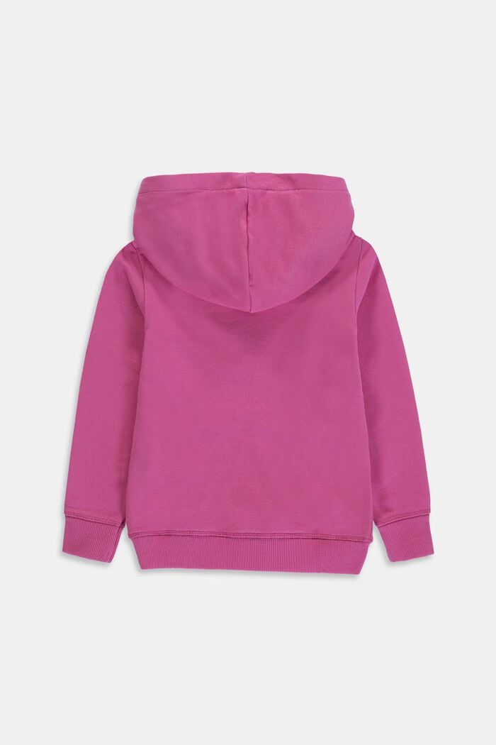 Hoodie with logo print, 100% cotton, PINK, detail image number 1