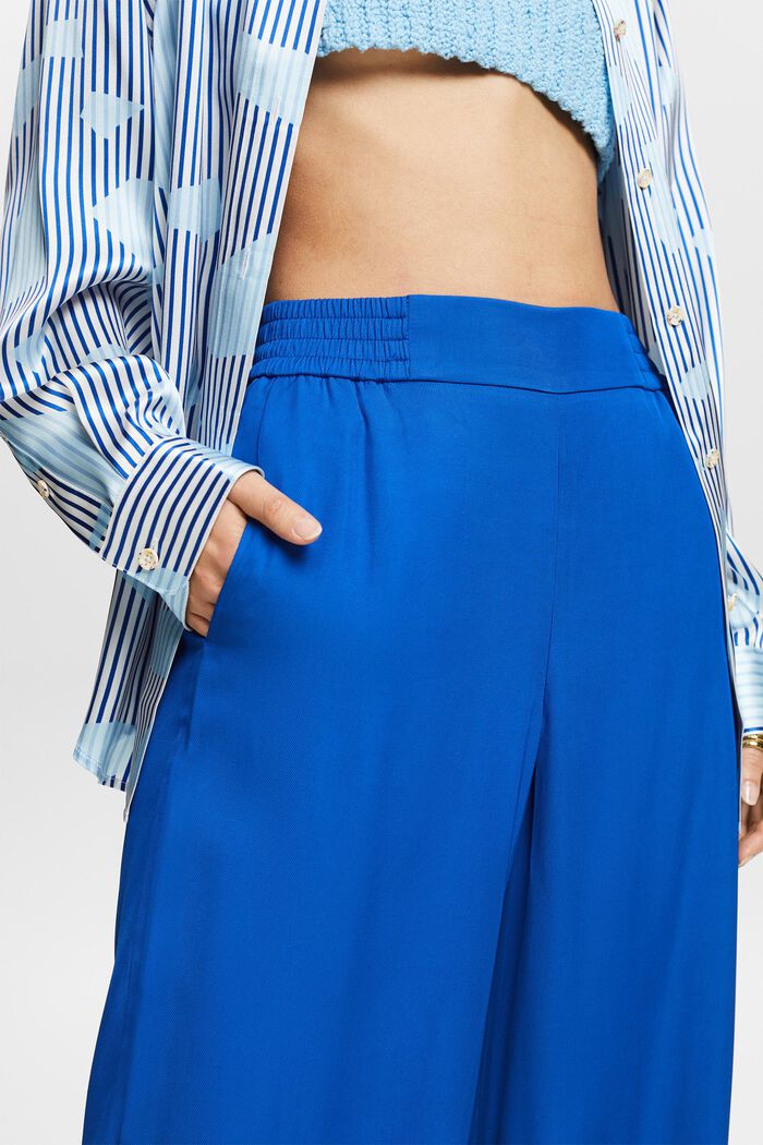 Twill Wide Pull-On Pants, BRIGHT BLUE, detail image number 4