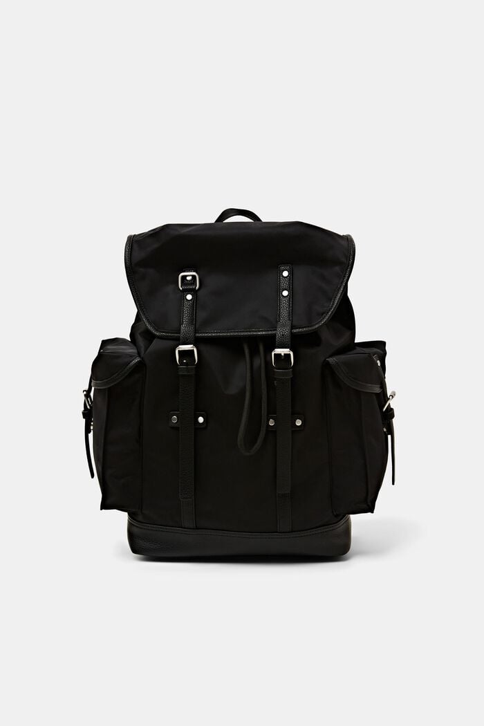 Flap-Over Backpack, BLACK, detail image number 0