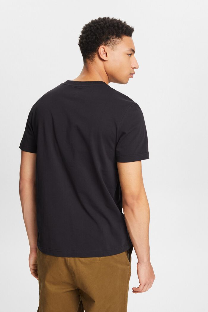 Unisex Printed Organic Cotton Jersey T-Shirt, BLACK, detail image number 2