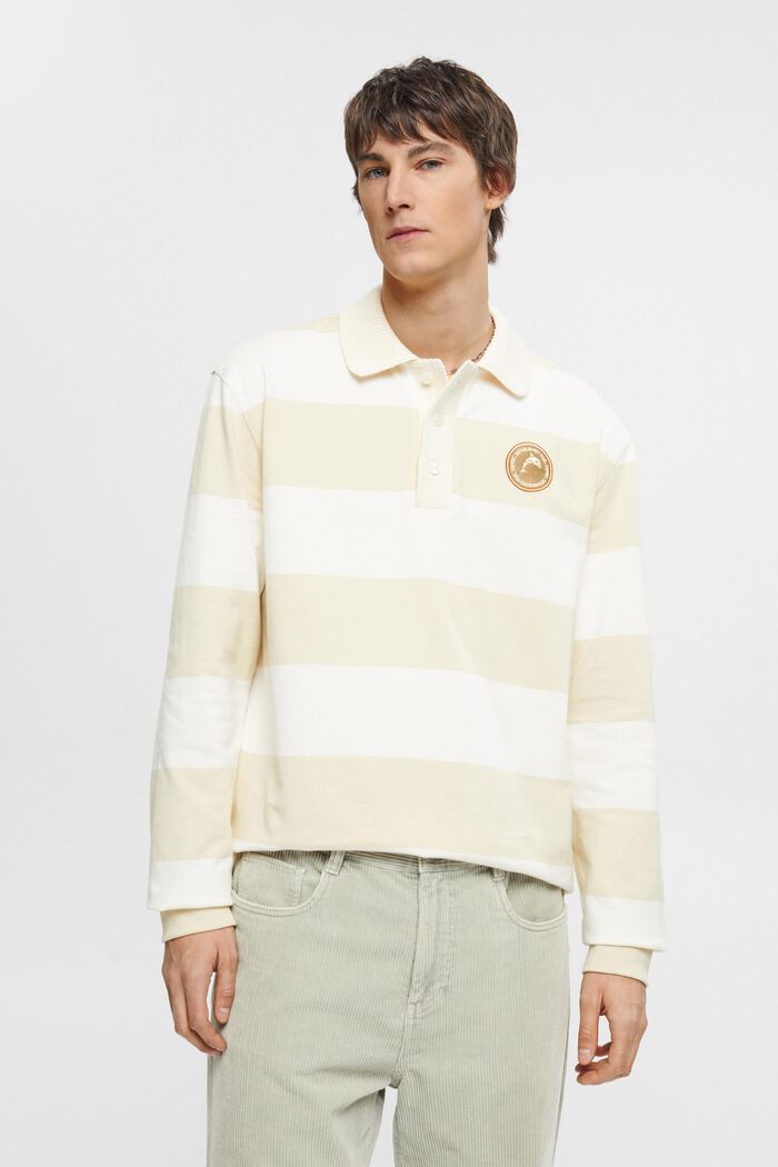 Striped rugby polo, OFF WHITE, detail image number 0