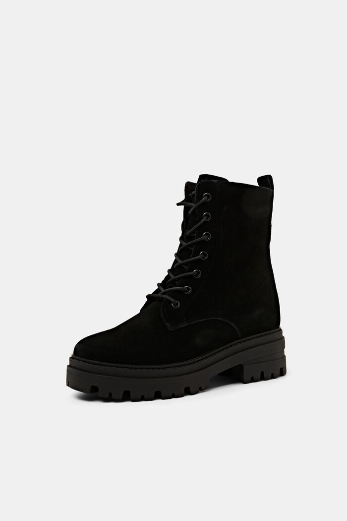Suede Lace-Up Boots, BLACK, detail image number 2