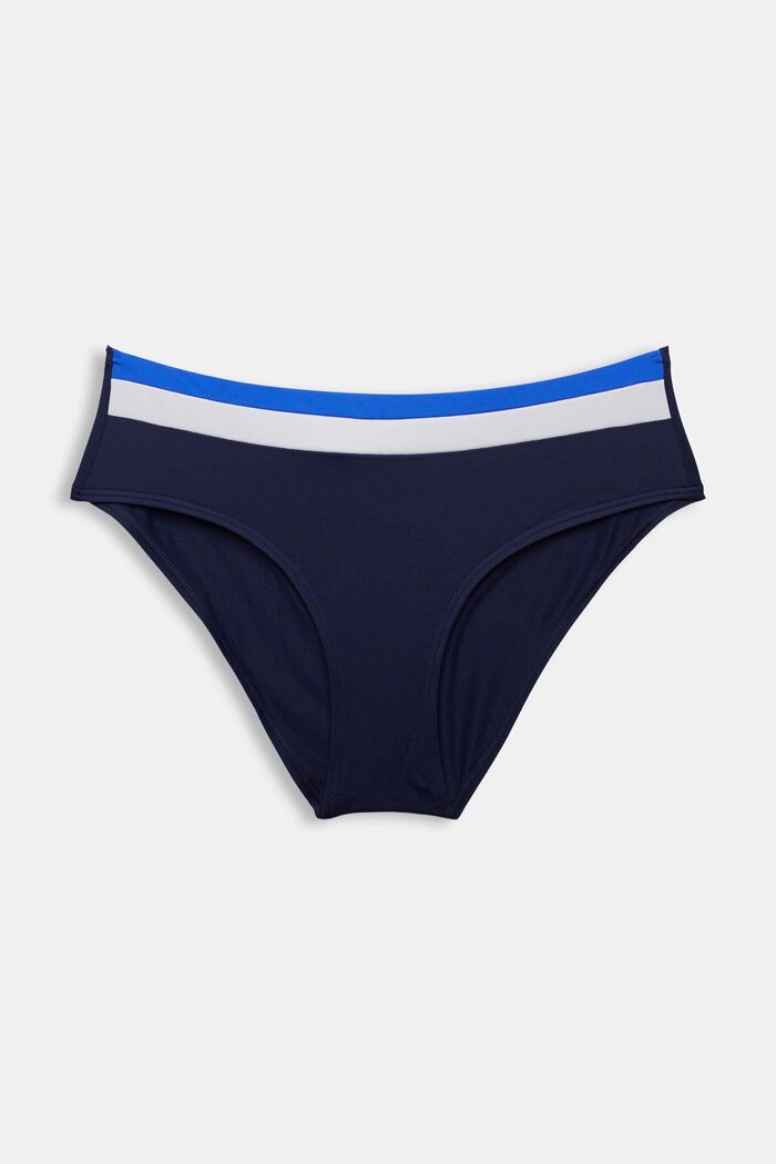 Bikini bottoms with contrasting stripes, NAVY, overview