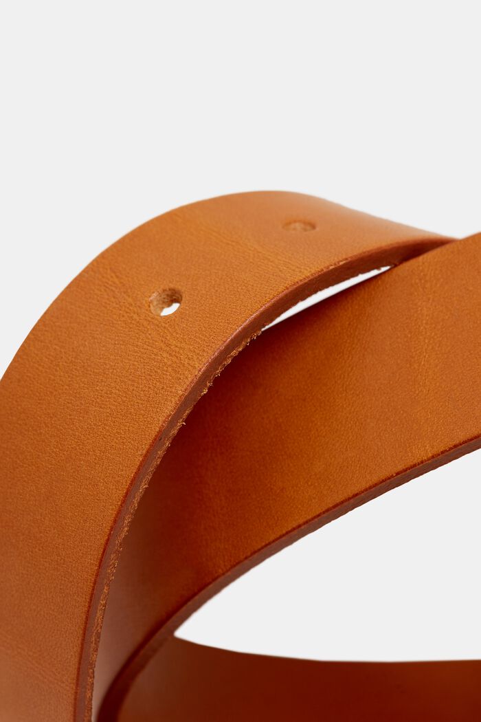 Leather belt with a vintage buckle, RUST BROWN, detail image number 1