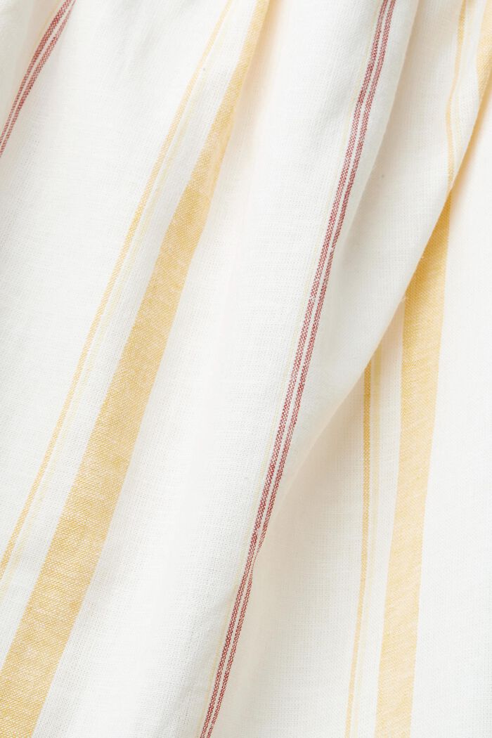 Striped linen blend top, OFF WHITE, detail image number 4