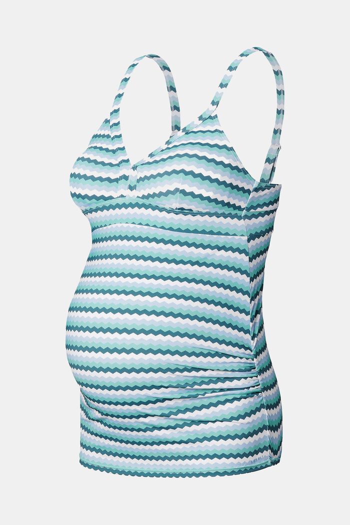 Padded tankini top with a zig-zag pattern