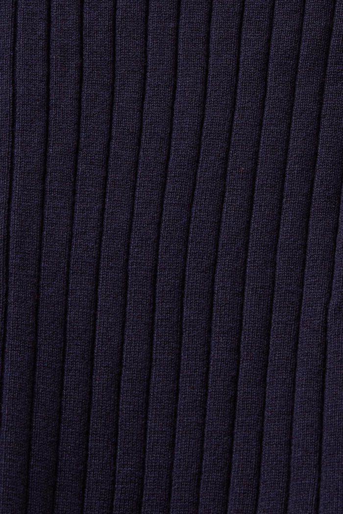 Rib-knit zipper cardigan with polo collar, NAVY, detail image number 4