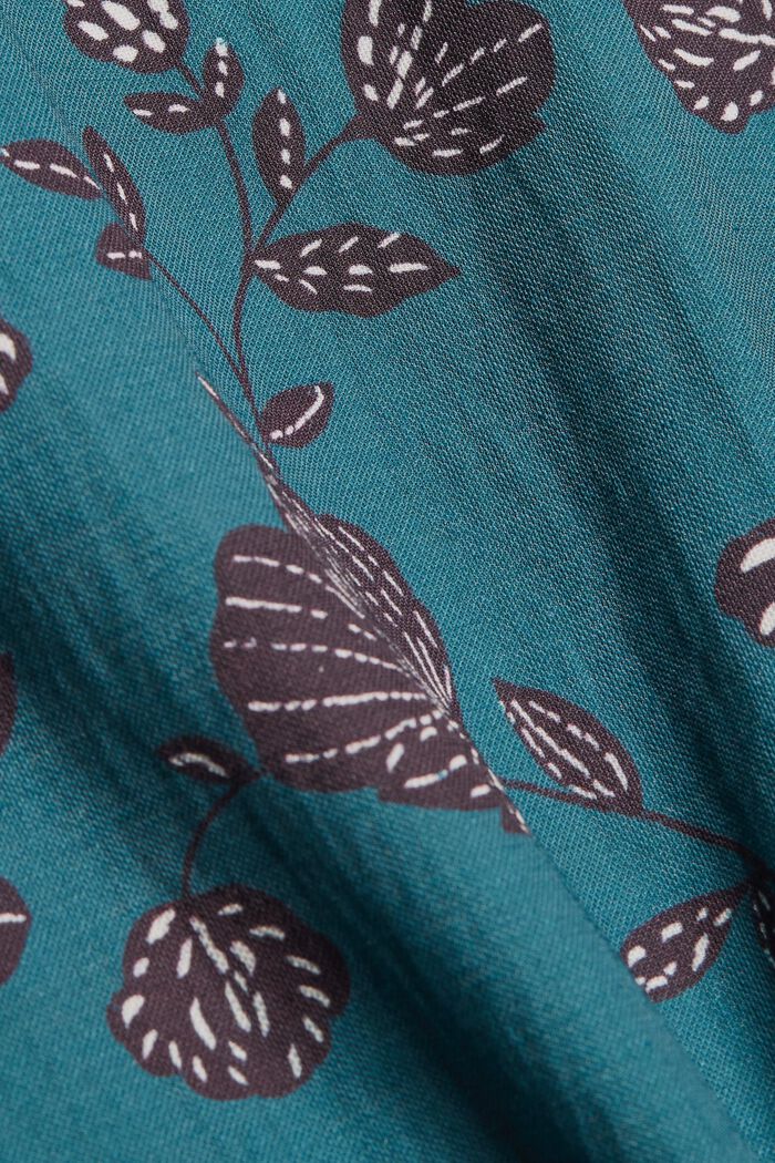 Jersey top with a print and LENZING™ ECOVERO™, TEAL GREEN, detail image number 4