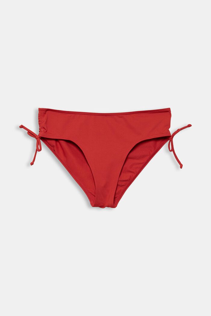 Made of recycled material: bikini briefs with texture, RED, detail image number 1